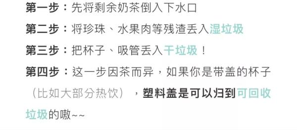 网络上处理一杯没喝完的奶茶的步骤。 “垃圾去哪儿了” 微信公众号图
