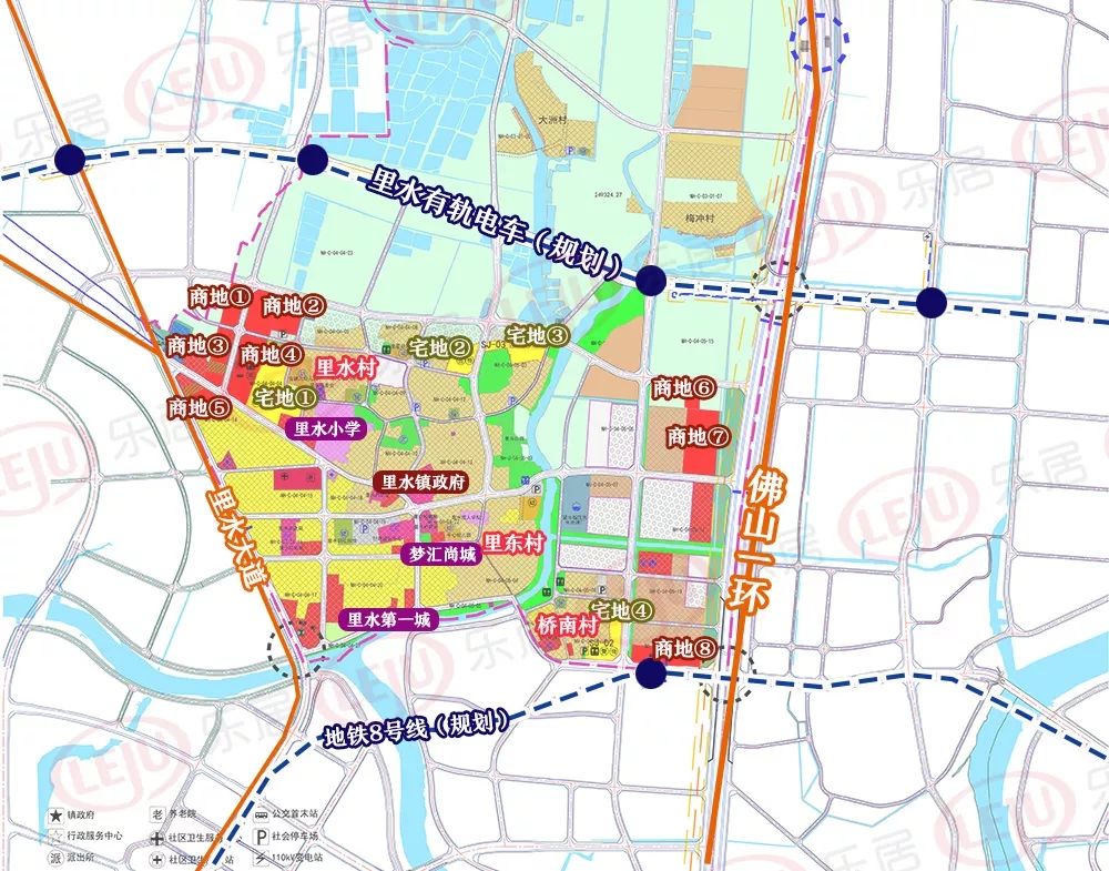 至少5轨道佛山里水14大片区规划全披露万科碧桂园北控抢先介入