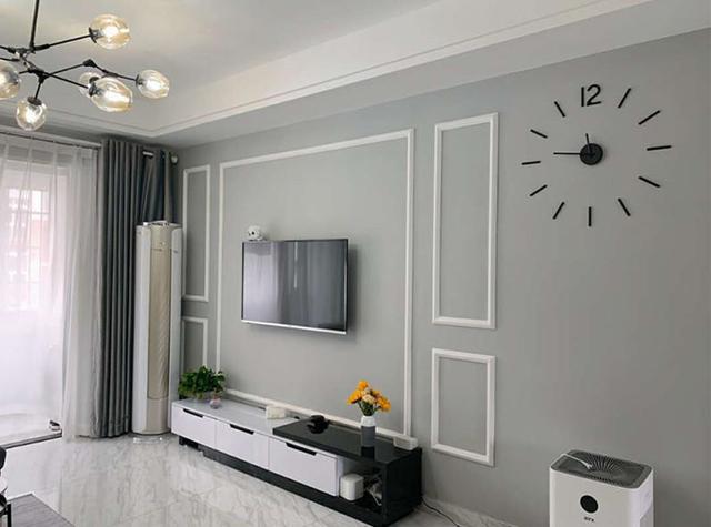 90㎡北欧风装修案例简易的石膏线背景墙独具一格的装饰效果