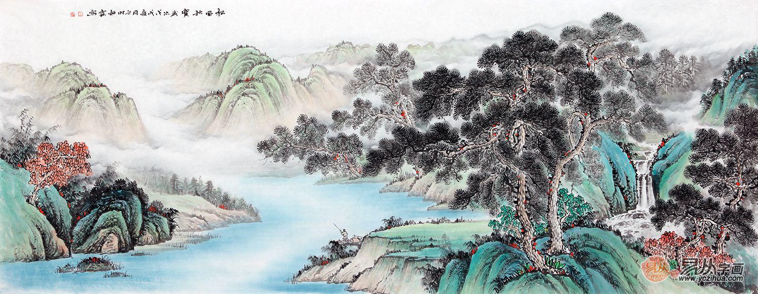 适合挂在客厅的国画 清新淡雅山水画