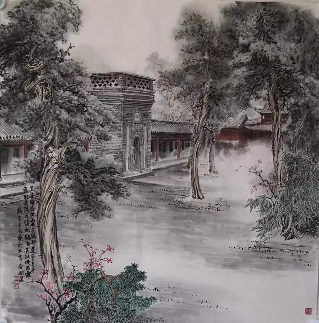 北京胡同王姜开选关注南阳卧龙岗妙笔绘就古祠美景