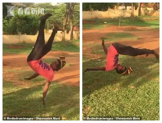印度男子为成网红表演后空翻 发力不够头着地脖子折断