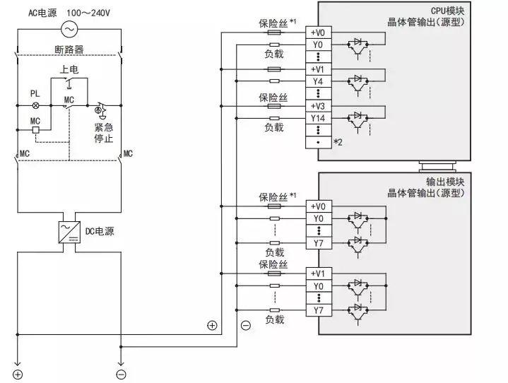 三菱fx5u plc模块硬件接线图
