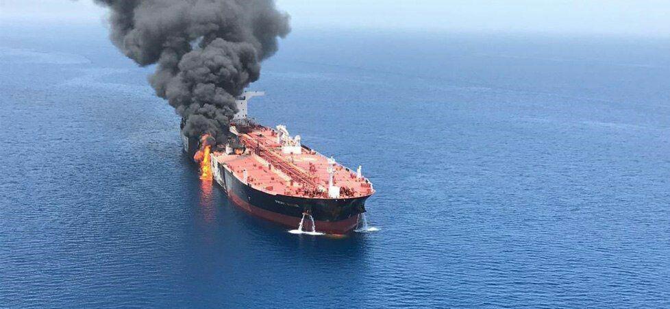 13日遇袭油轮 图 伊朗广播电视台