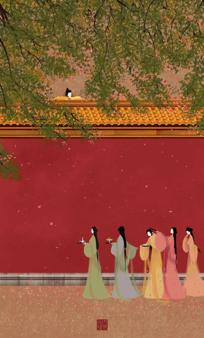 图片来源于@呼葱觅蒜微博这组宫墙偶遇,以春夏秋冬四时为线索,刻画了