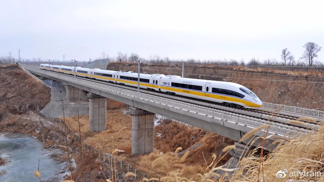 crh380bj-a-0504crh380bj-a-0504执行哈大高铁冬季检测任务.