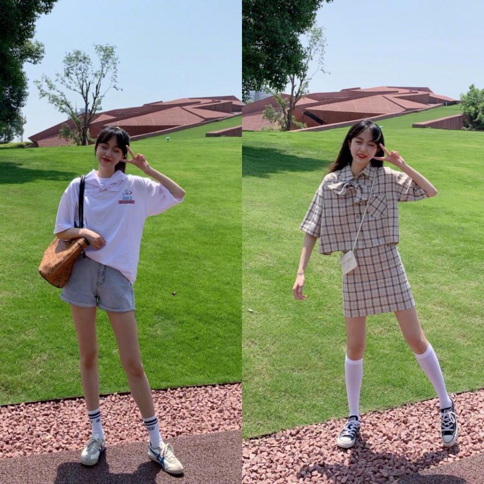 155cm到165cm小个子女生夏季穿搭,暖色系休闲穿搭,显高又显瘦