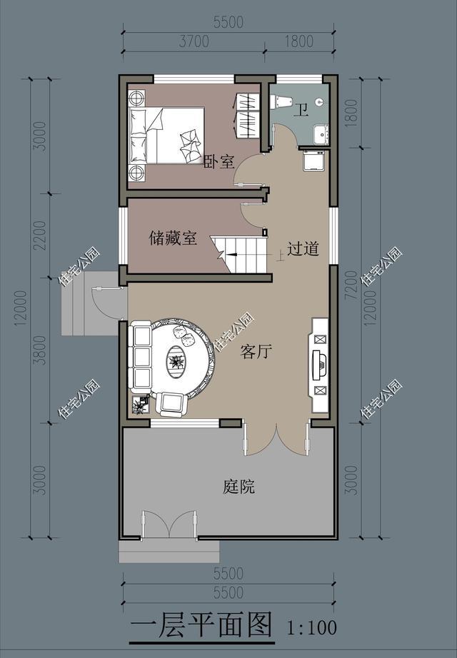 占地70平面宽仅有55米如何设置4室1厅格局这套户型给你答案