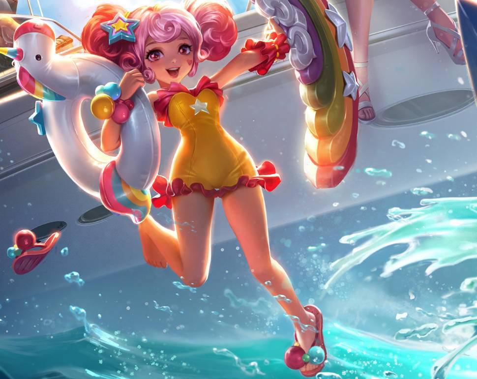 王者荣耀:小乔星元皮肤来袭,上演缤纷独角兽百变泳装秀?