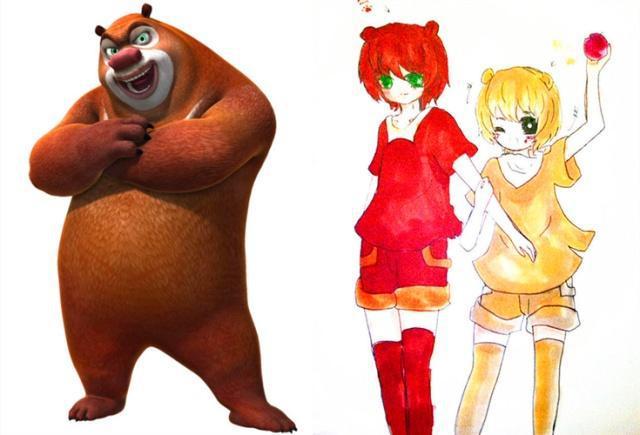 熊出没全员拟人化吉吉国王秒变野人熊二调戏起了团子