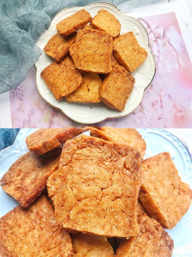 酥掉渣的咸口零食在家自制无需打发的咸蛋黄肉松饼干