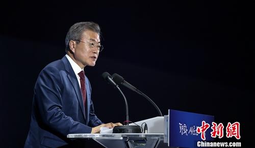 贸易争端令反日情绪升温 韩民众发起抵制日货运动 资料图:韩国总统文在寅。中新社发 平壤联合采访团供图