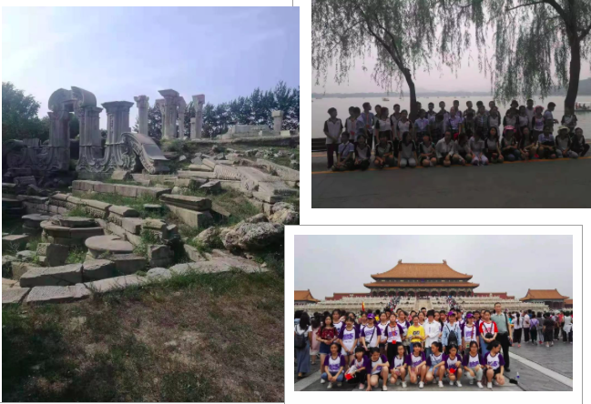 内江二中研学团游览北京部分景点合照。内江二中微信公众号截图