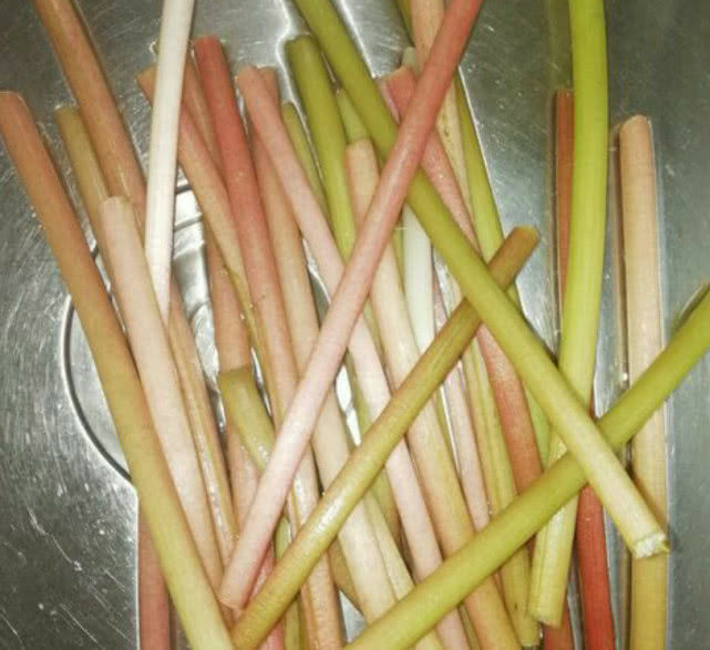 这种淡粉色的带刺茎杆味道很棒,但采摘极麻烦,如今卖的比藕带贵|芡实