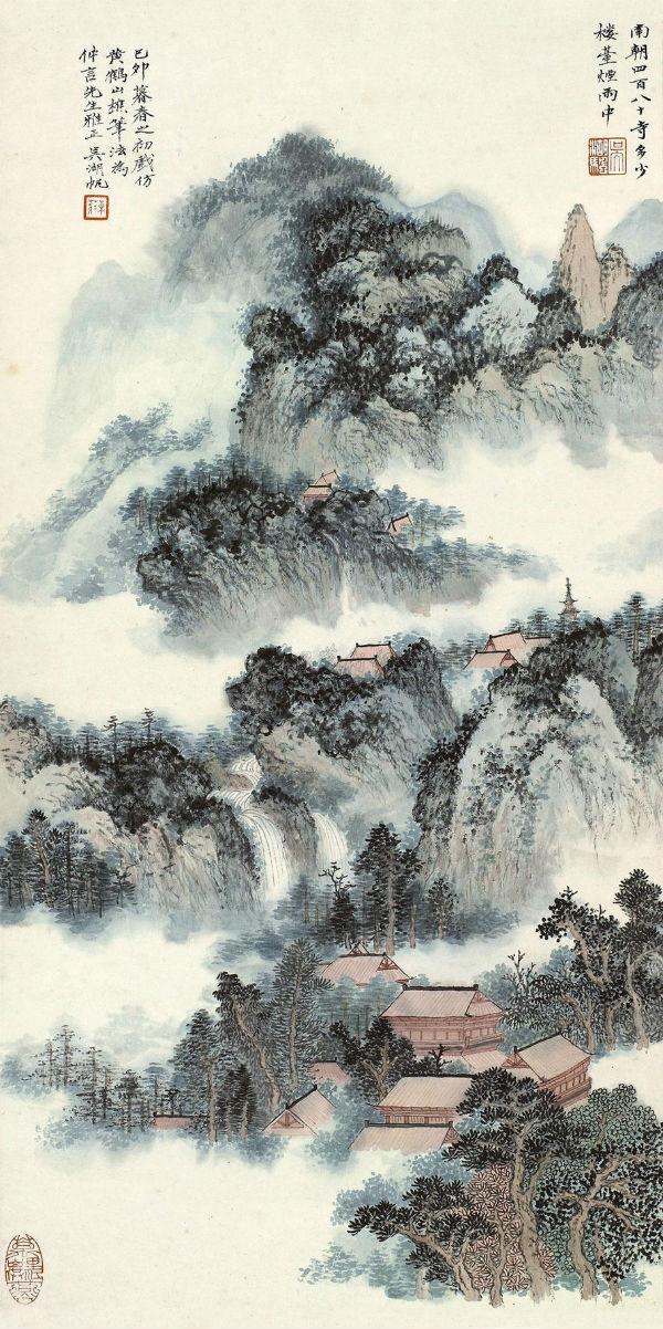 连张大千都佩服的画家吴湖帆经典山水绘画作品值得收藏