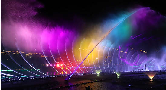 美爆了泰安老街音乐喷泉已震撼开启