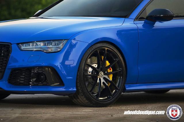 深蓝色奥迪rs7改装hre轮毂,真是帅啊!-新浪汽车