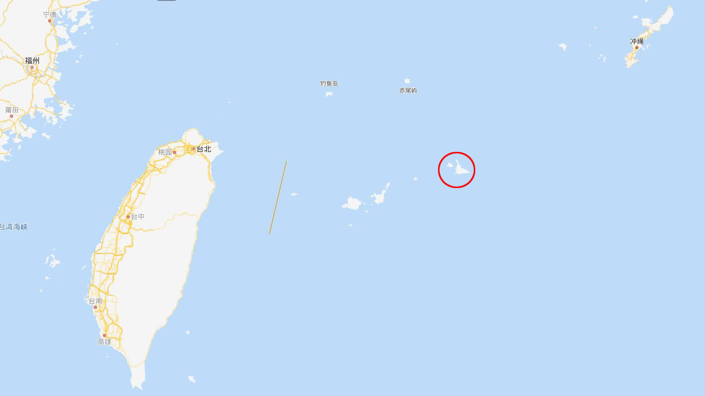 红圈处为宫古岛 百度地图截图