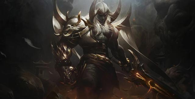 在新版潘森的原画皮肤中,仔细看会发现背景中有一个剑魔的头,双眼泛着