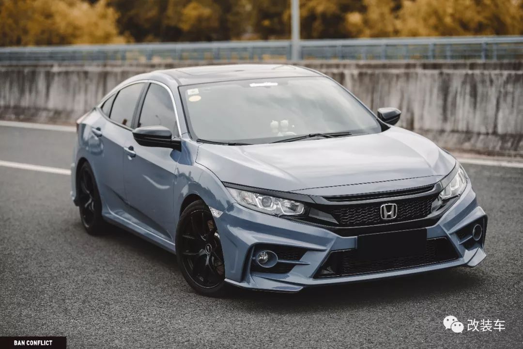水泥灰十代思域改装简约竞技范做一个有态度的绞牙战士