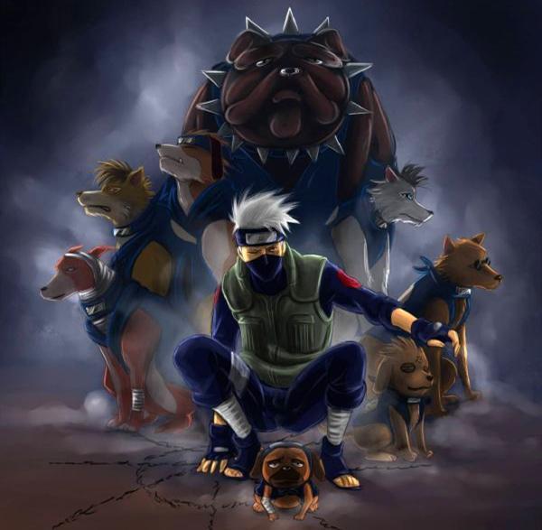 卡卡西的"八忍犬"都叫啥?布鲁体型最大,最可爱的却打击到小樱