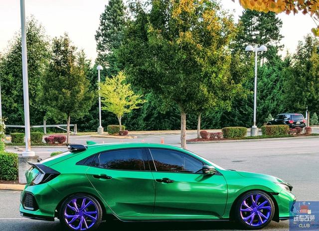 "魔性绿"就要绿的彻底!这辆本田思域civic做到了!