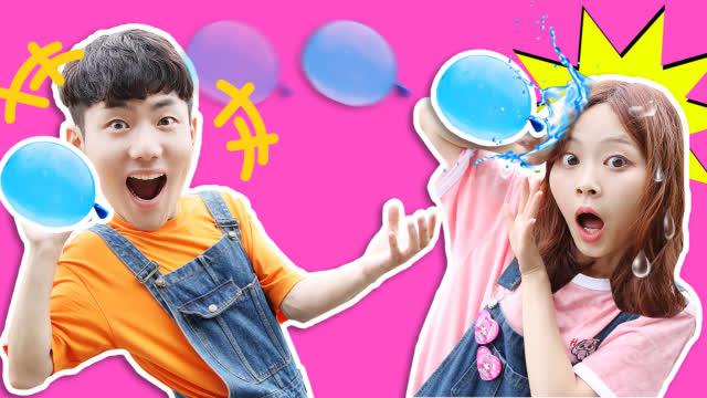 小伶坤坤一起来玩水球神奇大挑战啦(使用 录制)