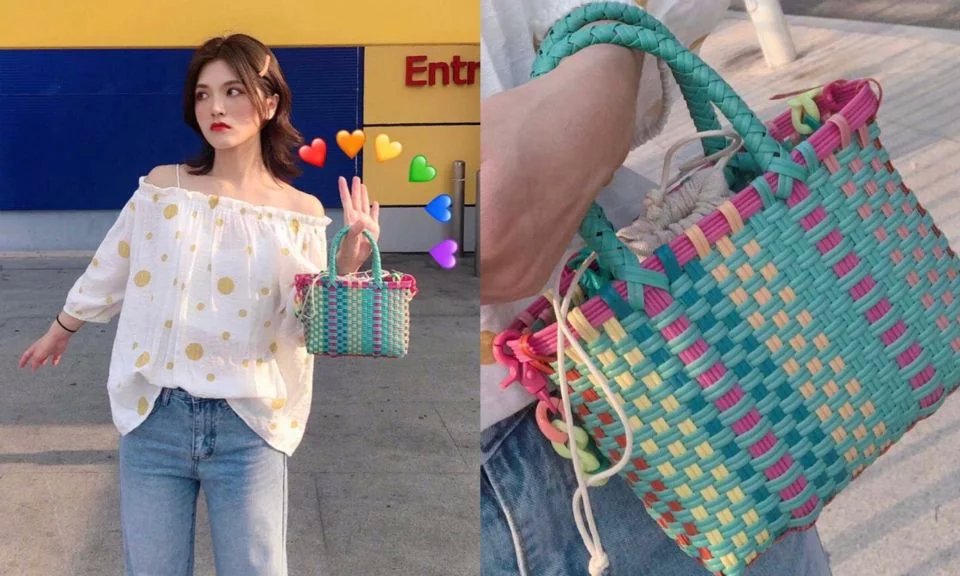 泫雅最爱的百搭编织包 夏日野餐海滩度假必备款