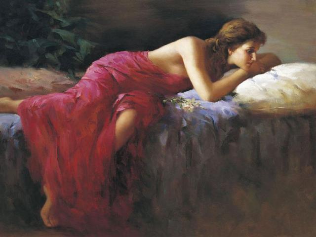 玉体横陈广美老教授区础坚人体油画中的性感女子