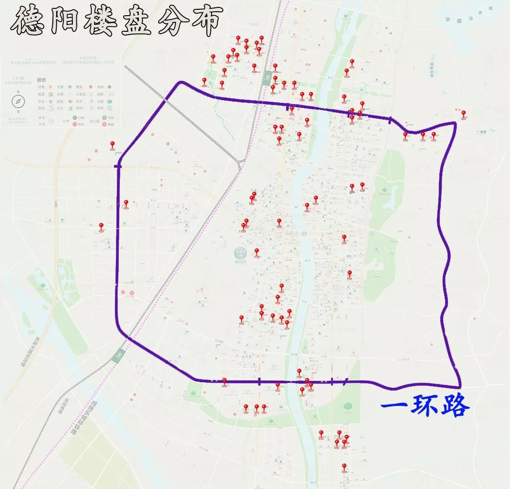 我这有张德阳楼盘的分布图,从图上看,你会发现在一环路以内的区域你 