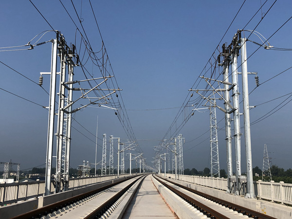 鄭萬鐵路河南段接觸網全線送電成功