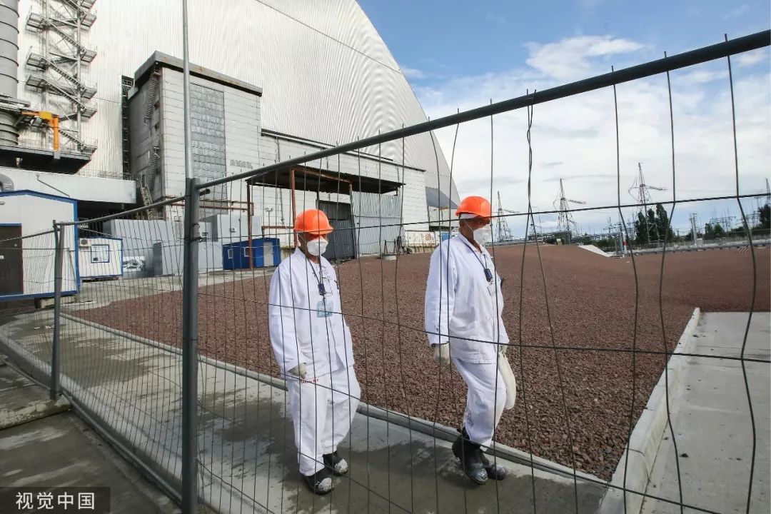 ▲当地时间2019年7月10日，乌克兰普里皮亚季，被金属圆顶包裹的核反应堆。