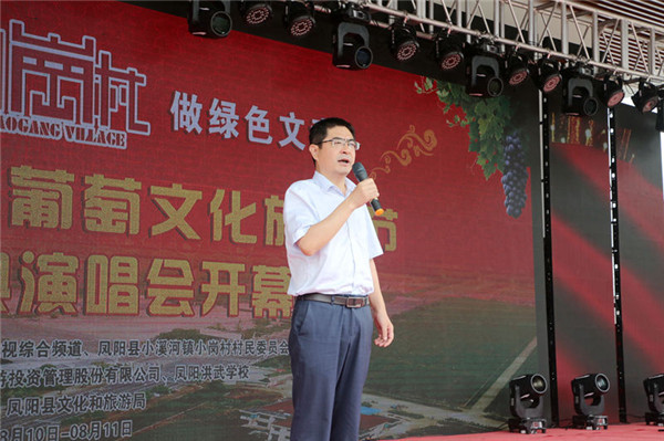开幕式上,肖继根宣布小岗村葡萄文化旅游节开幕.