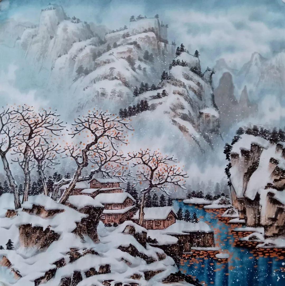 落雪红尘,美亦千年,他笔下的水墨冰雪画一幅更比一幅美