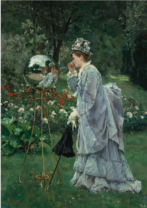 比利时艺术家油画中的欧洲贵妇人如此优雅美丽