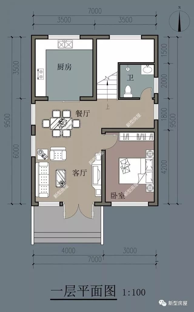 农村小面宽占地百平也能建好房看这5套小洋房造价仅20万起
