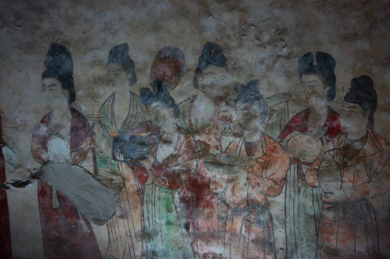 墓中的壁画大部分被切下,保存在陕西历史博物馆中西安永泰公主墓是