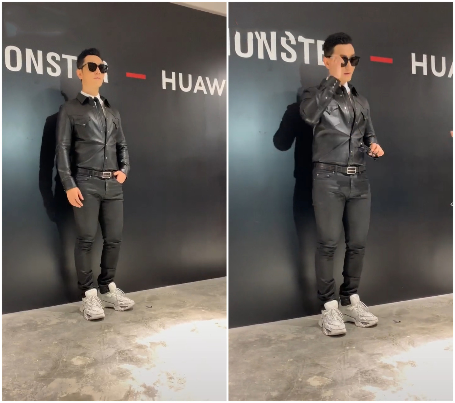 黄晓明出席活动穿紧身皮裤!网友:这是借了汪峰老师的衣服吗?