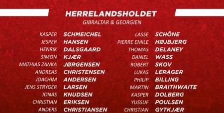 丹麦公布新一期国家队名单:埃里克森,小舒梅切尔领衔