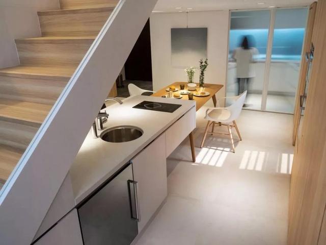 小户型最神设计楼梯下藏厨房柜子藏卫生间阶梯藏储物柜