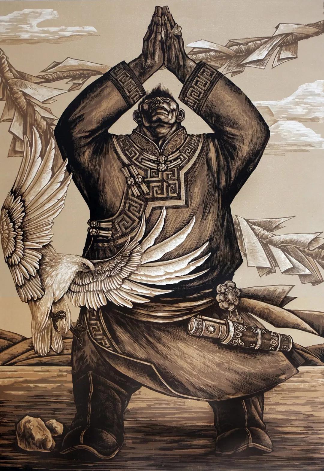 10年磨一剑奈曼版画2019年大丰收18幅作品入选国际国内展览