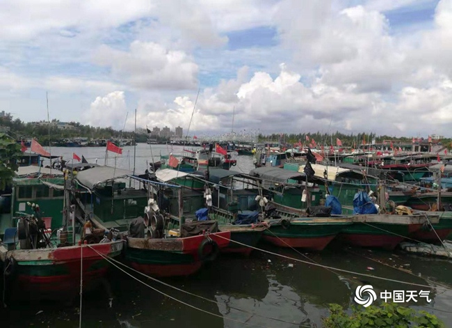 台风杨柳:台风杨柳携风带雨影响我国 南方暑热消退 台风“杨柳”正步步逼近,海南琼海潭门渔船回港避风。(图/邝继海)