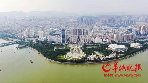 航拍广东客家古邑万绿河源这是岭南文化的发源地之一更是水色秀美的