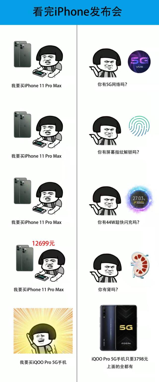 iphone11发布无新意被无情恶搞,vivonex3,华为mate30快来救场