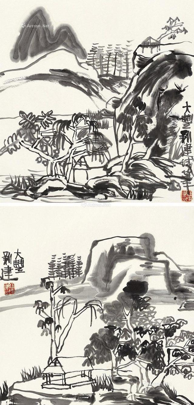 画坛多面手朱新建山水画欣赏