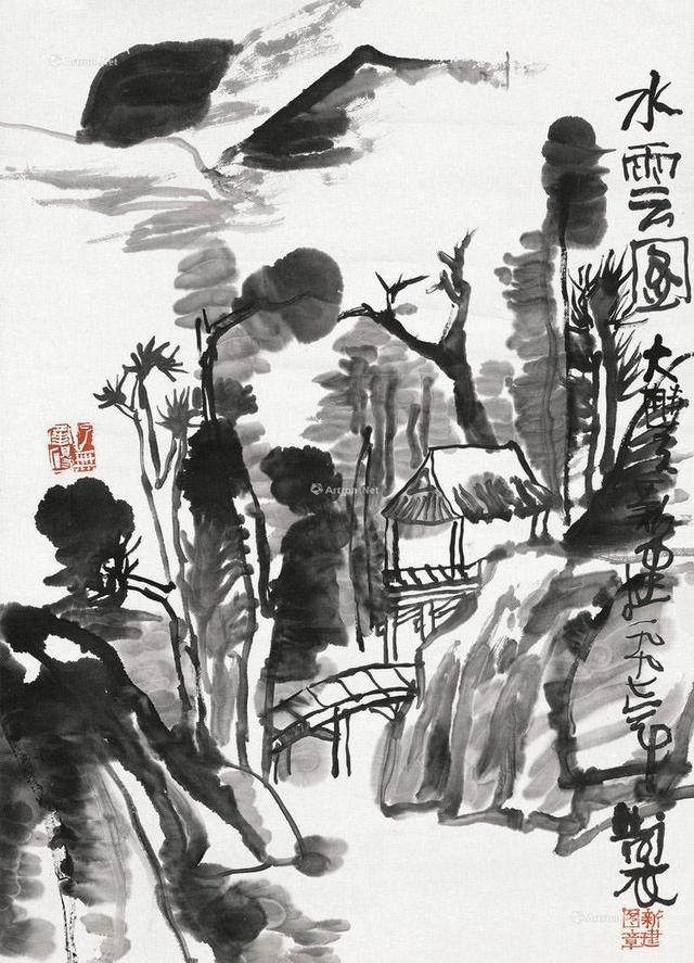 画坛多面手朱新建山水画欣赏