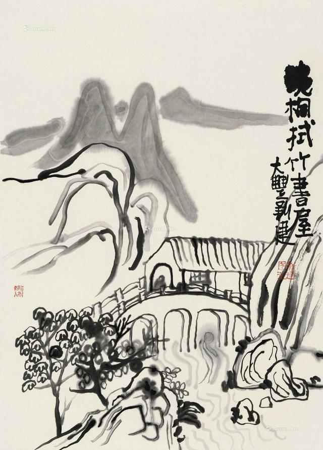 画坛多面手朱新建山水画欣赏