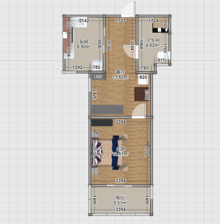 小户型装修实例,自己设计45平的家