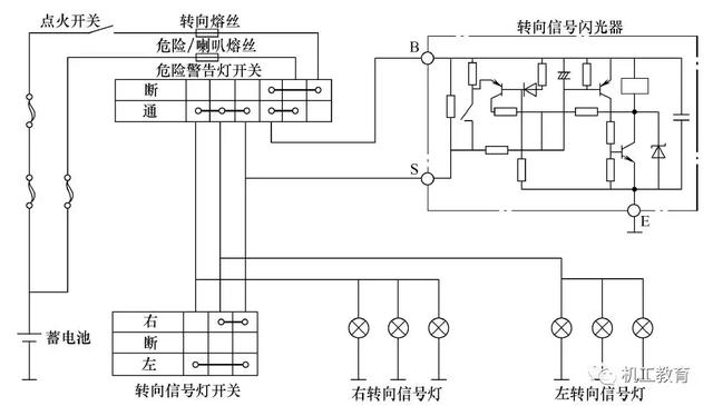 转向灯,危险警告灯控制电路五,照明与信号系统电子点火系的组成传统