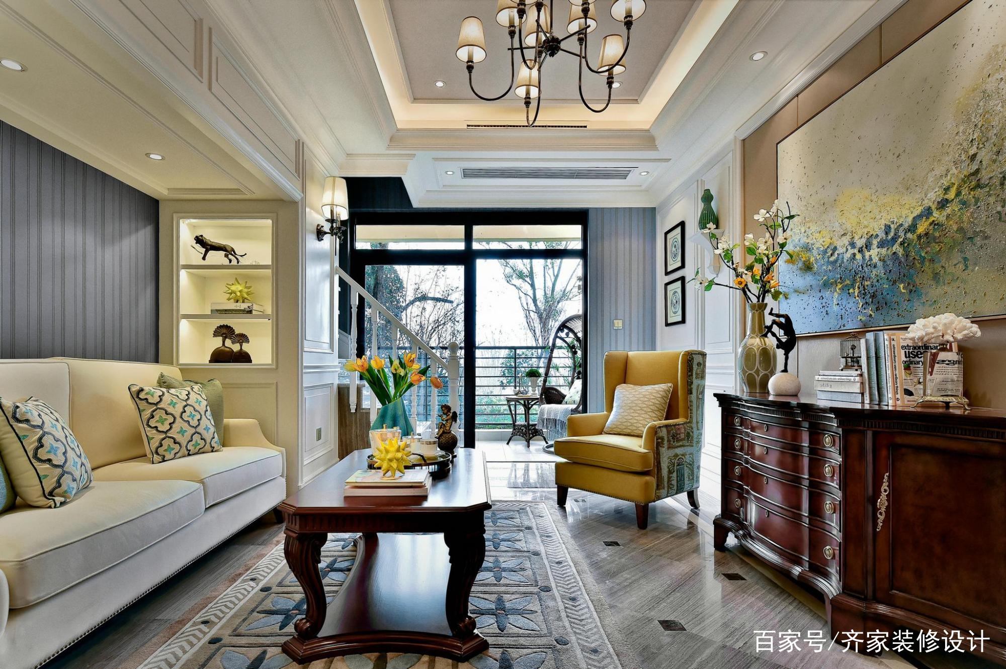 大户型美式风格客厅装修设计案例一览
